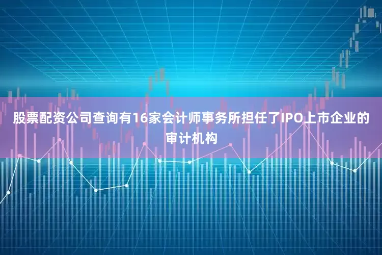 股票配资公司查询有16家会计师事务所担任了IPO上市企业的审计机构